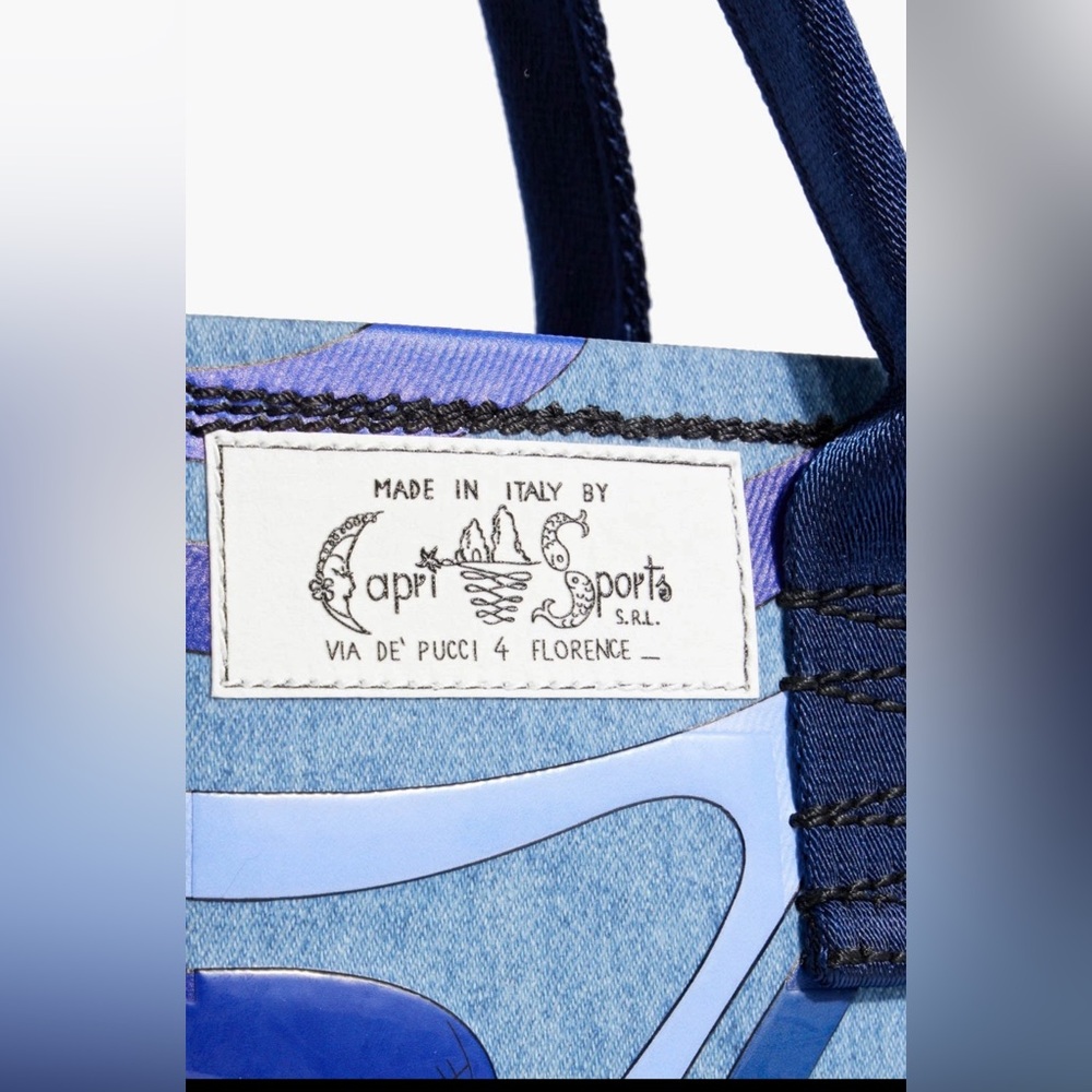 Emilio Pucci Marmo Denim Tote Bag Small NWT - Picture 5 of 12